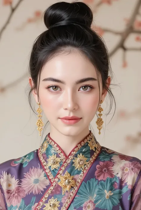 (masterpiece), Chinese brush painting, breathtaking ancient woman, (priest dress), (elegant full body pose), (frontal view), highlighted intricate details, vibrant ink strokes, harmonious color palette, showcasing grace and beauty, winning award quality, (...