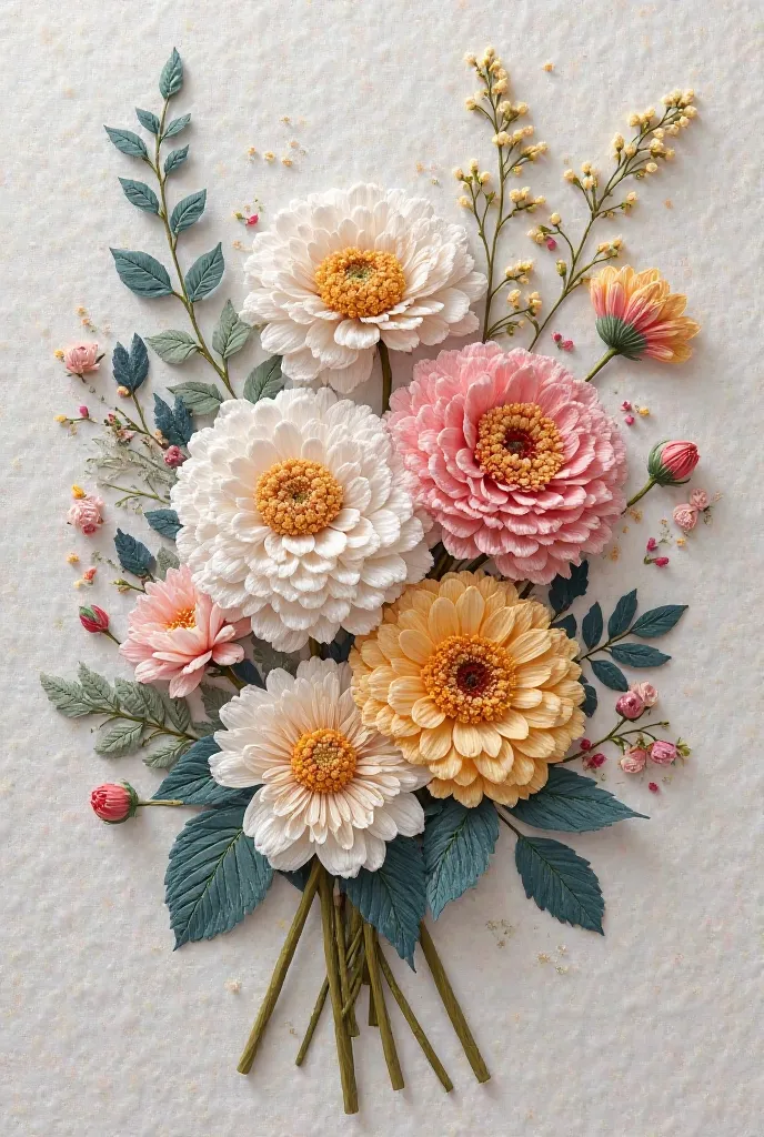 Embroidered bouquets 