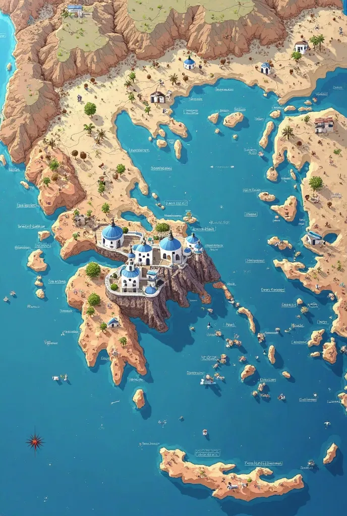 Show me the world map image showing the exact location of the island Santorini