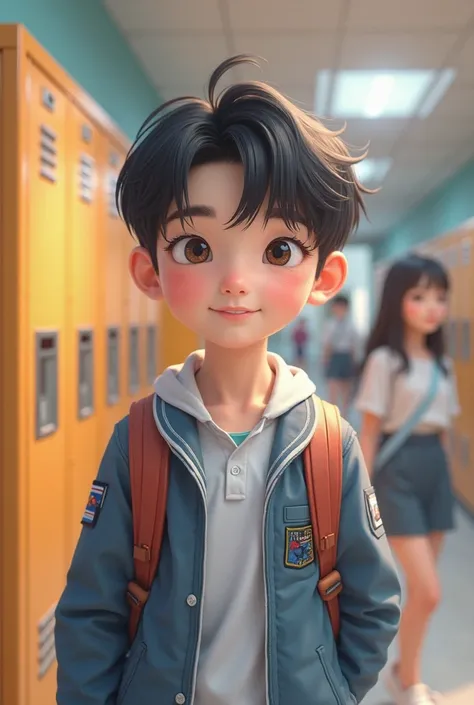 cute korean male high school student