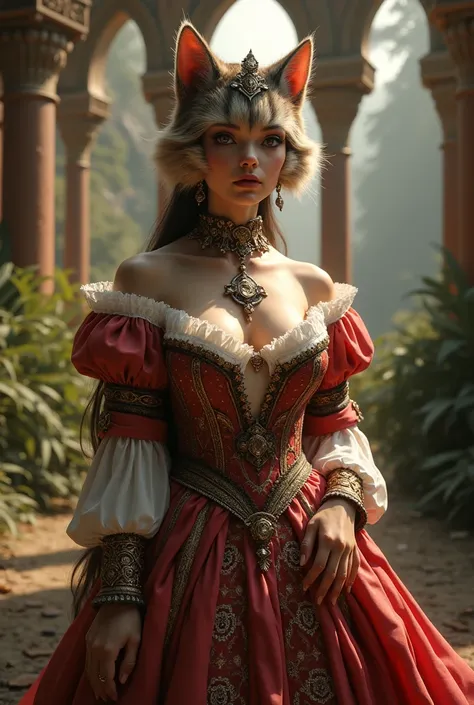 [[Masterpiece, better quality]] 8K, HDR-10, ultra detailed,  professional light , Cinematic lighting, create a female cat dressed in medieval fantasy clothes, With big boobs