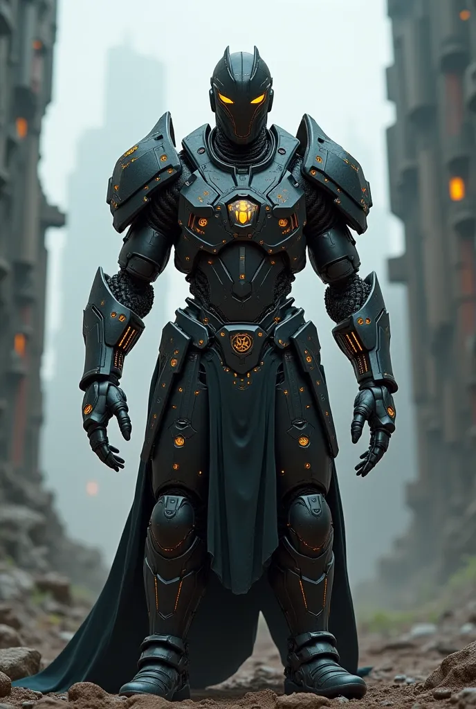 Knight with cybernetic arms and armor