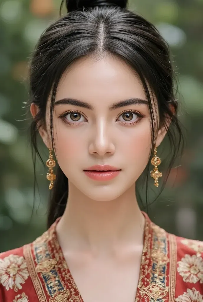 (masterpiece), breathtaking ancient woman, (ancient dress), (close up portrait), long flowing hair, neat and ordery hair, (frontal view), highlighted intricate details, ultra detailed facial features, harmonious color palette, showcasing grace and beauty, ...