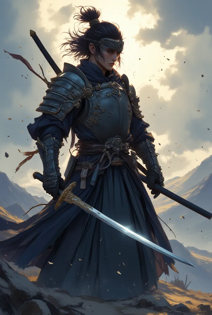 a swordsman ( with light dark armor) called Kaminari.