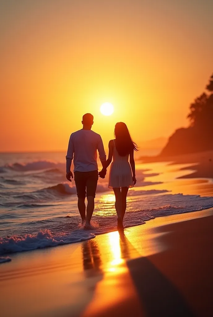 Romantic Nature Settings: Imagine a sunset over a calm ocean, where soft waves kiss the shore. A couple walks hand in hand, framed by the golden light of the setting sun. The scene is peaceful and intimate, complementing the song's romantic lyrics.