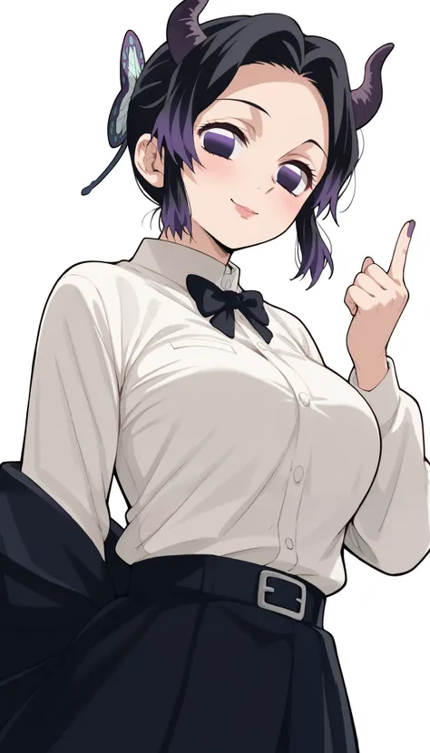 score_9, score_8_up, score_7_up, score_6_up, score_5_up, score_4_up,  (masterpiece: 1.0), best quality,  1girl , Alone, Viewer, simple background,  double ponytail hairstyle , The braid is placed on the chest, Expression of disdain, Devil costume , Devil h...