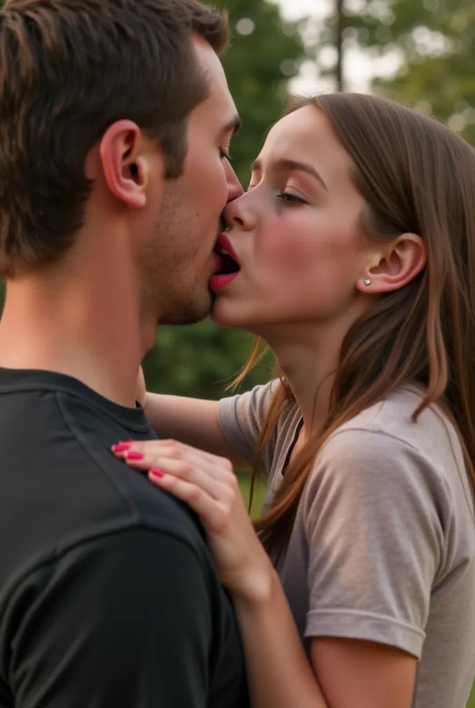 A picture of a girl licking a man's penis