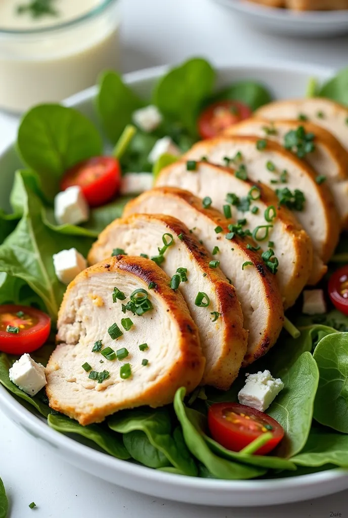 Chicken Breast Salad with Healthy Ranch Dressing