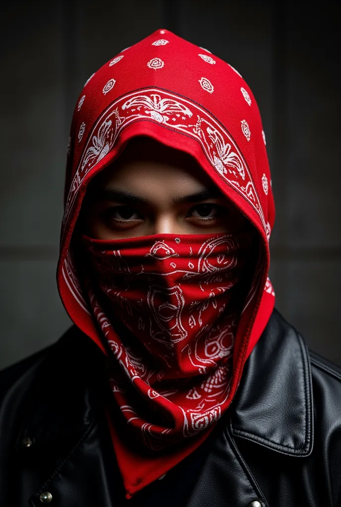 Create a gangster logo with text "69TH RAYANZA D'OMEGA" WITH BANDANA