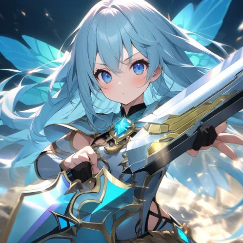  with a shield called indestructible in your left hand、was sealed for over 10,000 years「 Morpho Blade」She is an 18-year-old female warrior who fights by manipulating her right hand、「Crystal Powered Walküre」 leader 。Her appearance is light blue hair、 cyan b...