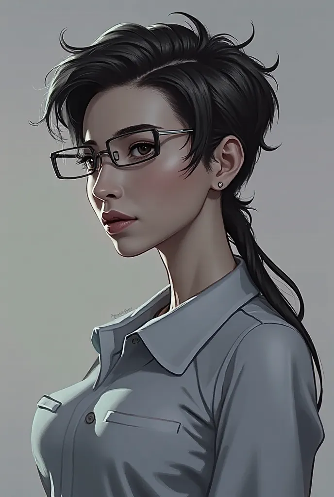 exactly like this, but, with glasses 