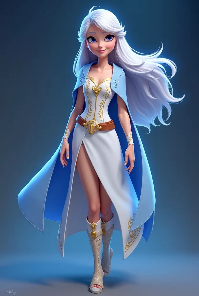 Algorithm CreateDisneyStyleAnimatedCharacter:

1. Start
2. Define character identity:
    a. Name: "Luna Starwind"
    b. Species: Human with a magical heritage.
    c. Gender: Female.
    d. Age: .
    e. Role: Brave, adventurous heroine on a quest to pro...