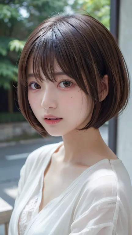 ( bob cut hair:1.2),(wearing a camisole:1.2),1 girl, Japanese, 28 years old ,(small breasts:1.3),(Best Quality,masterpiece:1.3,super A high resolution,),(Ultra High Resolution,caustics),(PHOTOREALISTIC:1.4,RAW shooting,)super realistic capture,very well de...