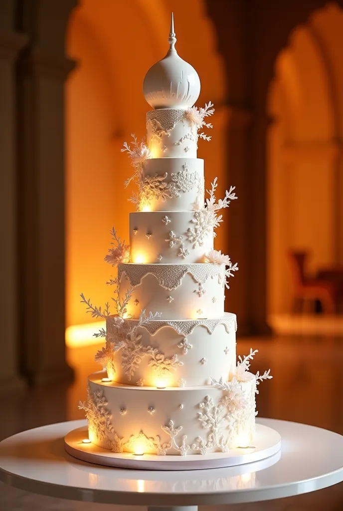 I want a classy, elegant impressive but not bigcake for ramadan with smart light effect to bring emotion