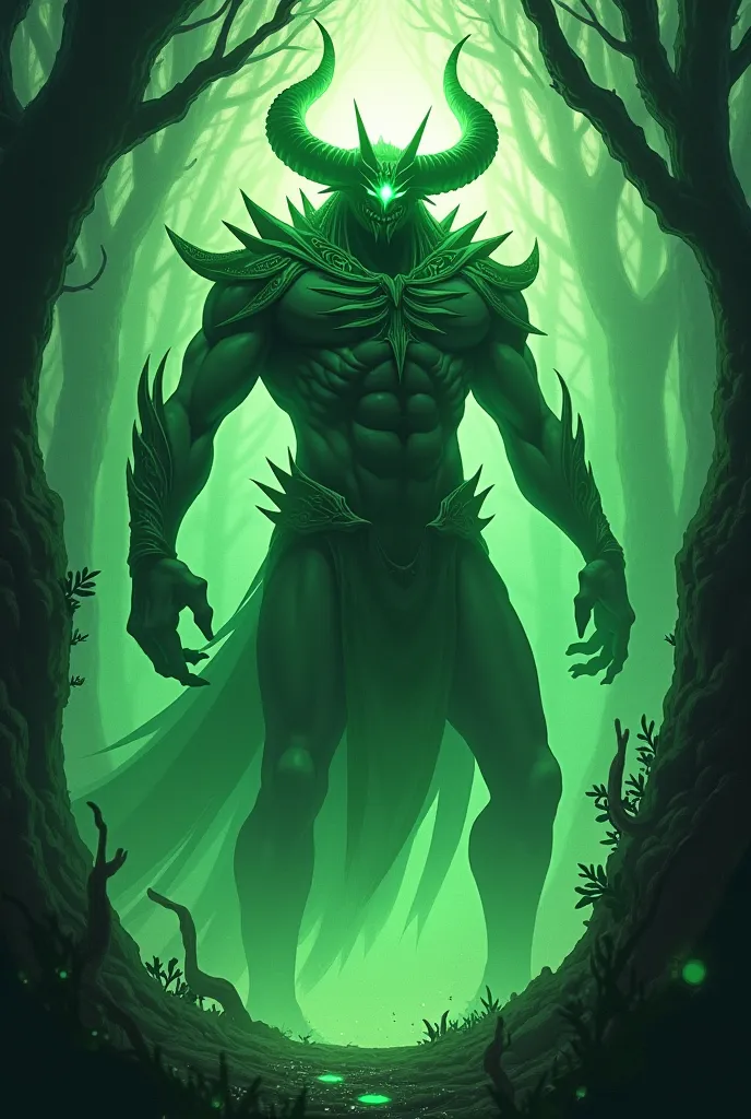 Demon Fantasy Anime Green Tone Tree One Eye Tall