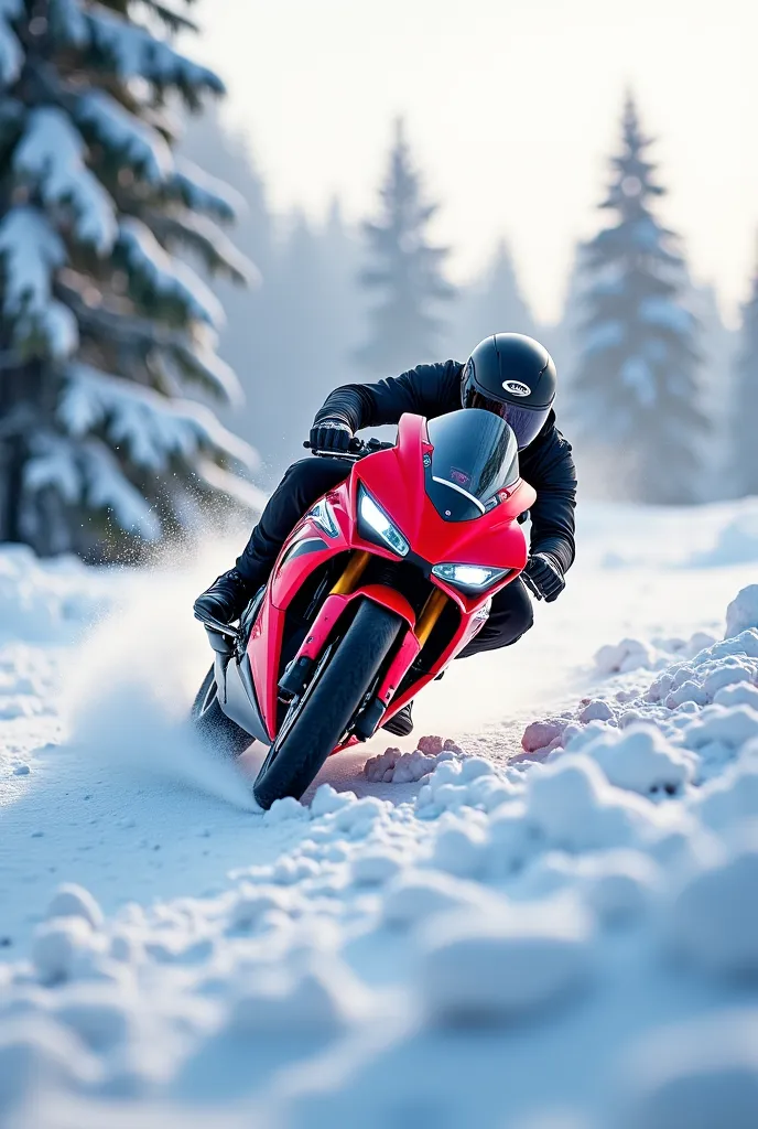 Honda cbr 250rr bike images size 9.1 8k snow area