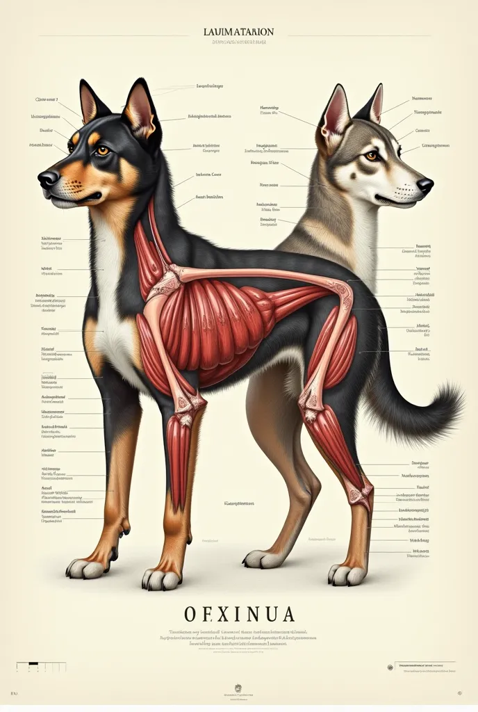 a cat is one poster and a dog is another. The style is one language of description of organs, etc. Ukrainian. Different types with callouts of individual areas