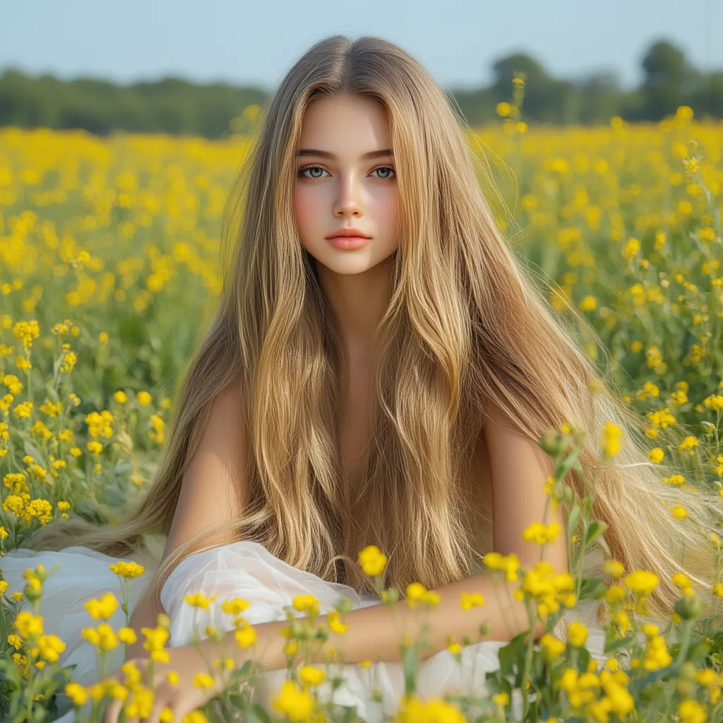 (Top Quality。 highest resolution。 Super Realistic Pictures 。16k。 ） I have one beautiful woman with super long hair。 More beautiful than a beautiful actress。 beautiful young woman。 beautiful face。 She has a beautiful and lovely face 。 With a kind smile。Her ...