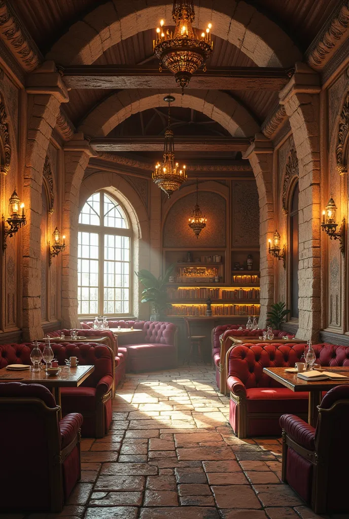 Interior design of an ancient themed cafe