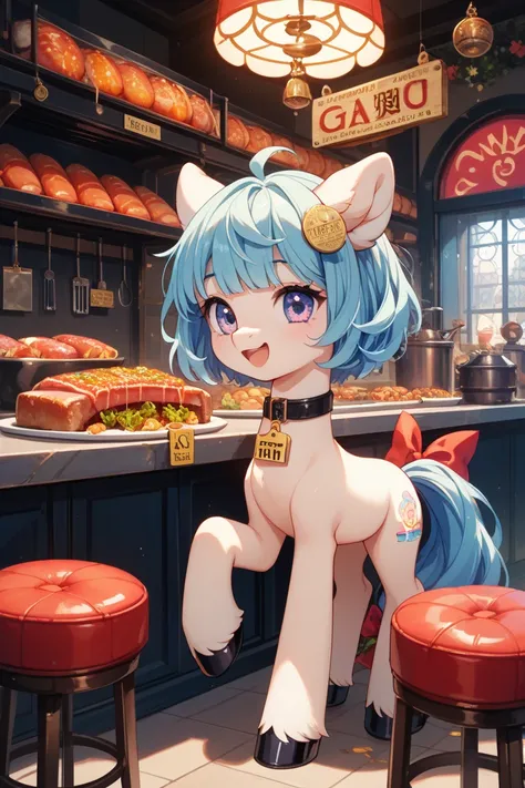 anime　illustrations　 meat stool