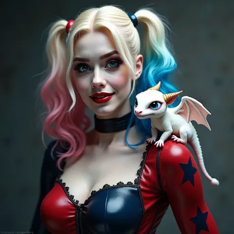 Harley Quinn - the insane supervillain and antagonist of Batman, best known as the friend and partner of the Joker, who recently began to build a solo criminal career, Harley Quinn will portray the villain in full height. On her shoulder sits a small adora...