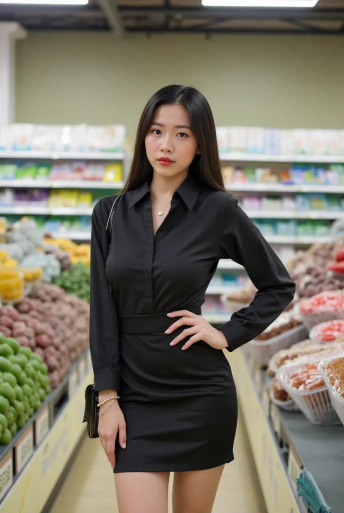 suggests that real life is stylish and sexy,  Real color scheme , (( original photography :1.3))， actual , realism, Amateur photography ，(wide-angle lens from the top:1.28)，Stunning realistic images， random angles，Elegant atmosphere，A beautiful Korean fema...