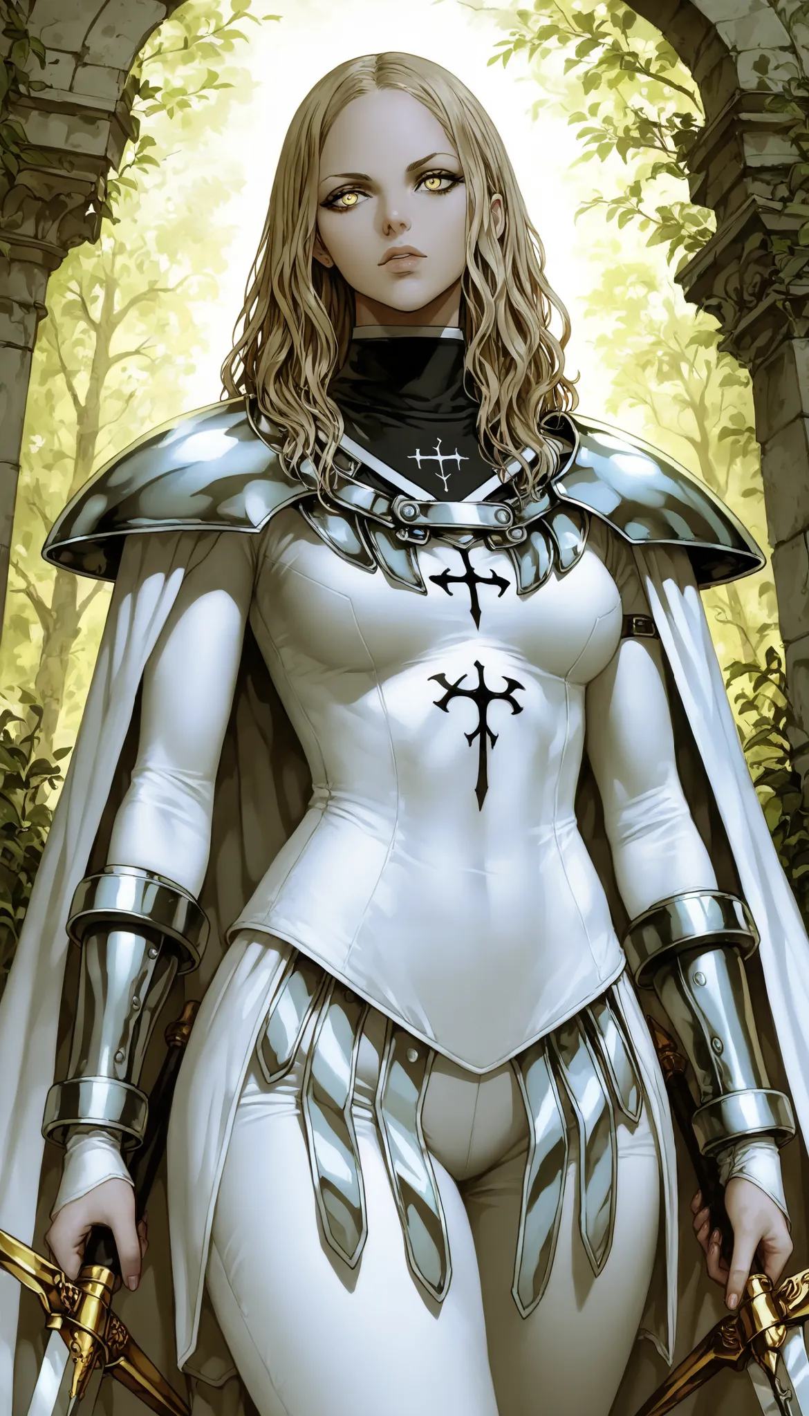 (Claymore) ,bright feline yellow eyes,alvina,obra maestra