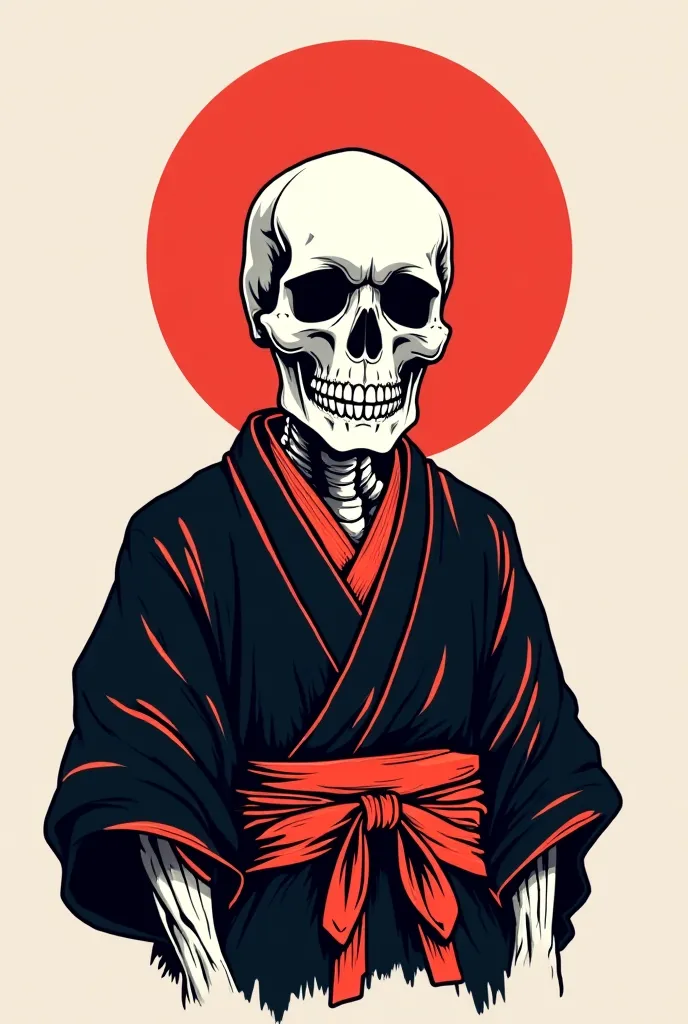 

Prompt:
"Minimalist logo of a skull wearing a traditional Japanese kimono, vector style, bold and clean line art, symmetrical and balanced composition, high contrast, black and white with subtle red accents, inspired by samurai aesthetics, modern yet tra...