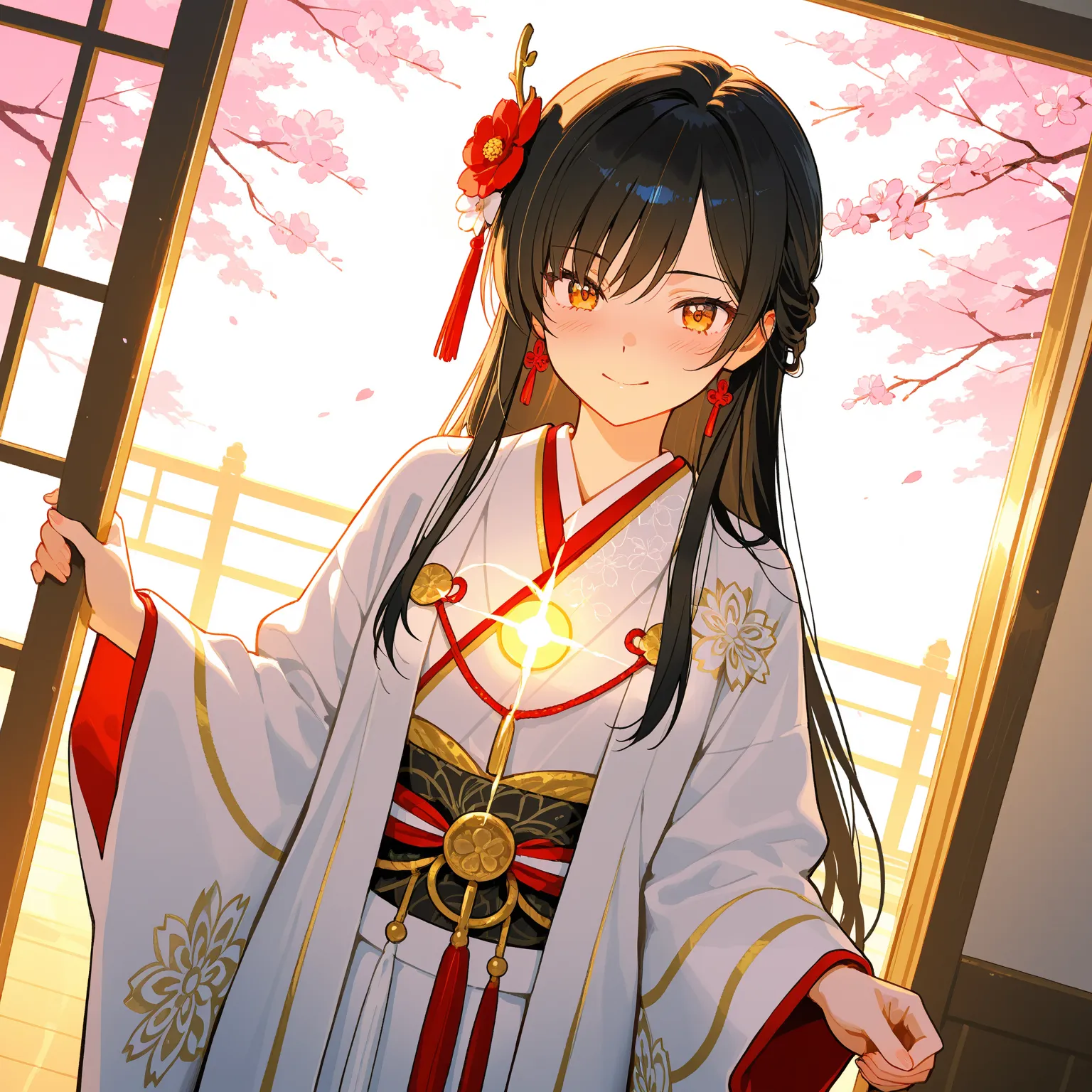 8k,masterpiece, best quality, ultra detailed, high resolution, super fine illustration,Girls' Festival (March 3rd),twelve-layered ceremonial kimono (worn by a court lady), 1girl,