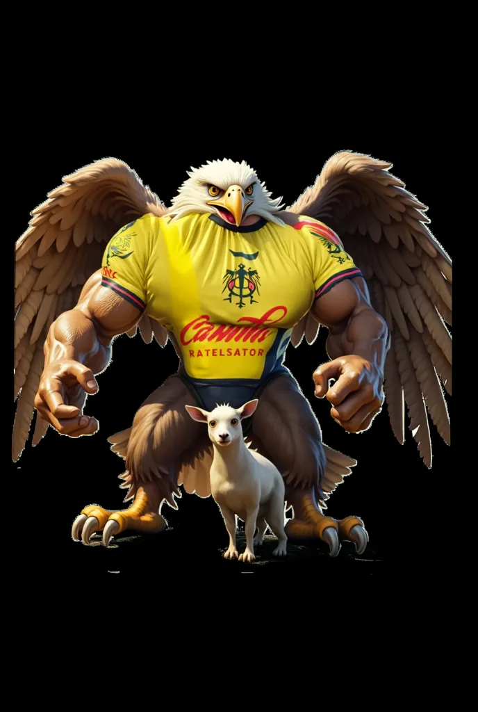 An eagle with the body of a bodybuilder athlete,  superhero , Powerful posture, fierce expression, outstretched wings, detailed feathers,  prominent muscles , shiny skin, penetrating look, 4k, ultra detailed, realistic, pintura hiperrealistic, studio light...