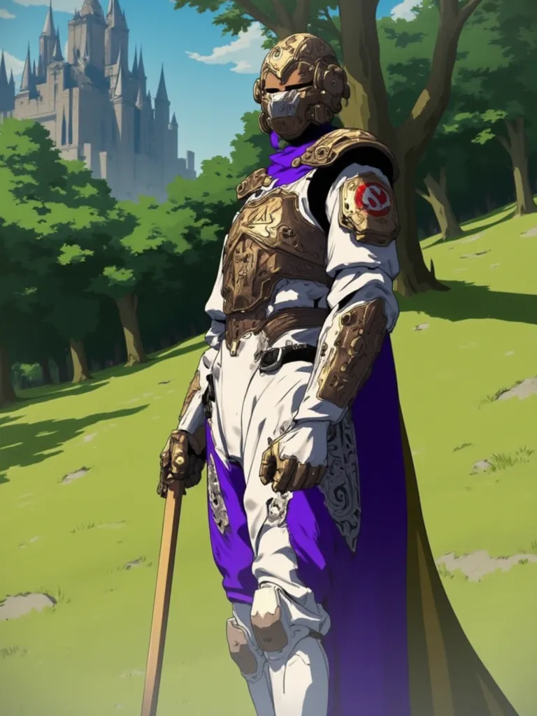 Power Rangers in medieval knight-inspired armor, featuring heraldic crests and Gothic designs. The color schemes are bold and striking. Setting: a medieval castle surrounded by forested hills.