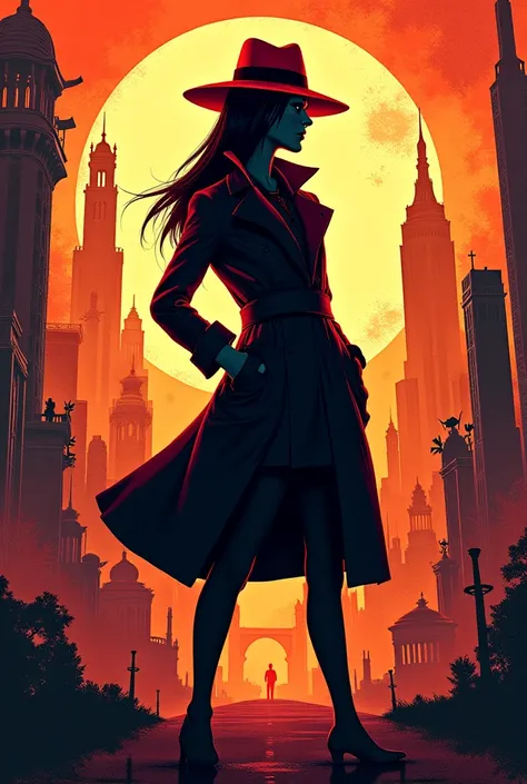 Create a Carmen Sandiego book cover
