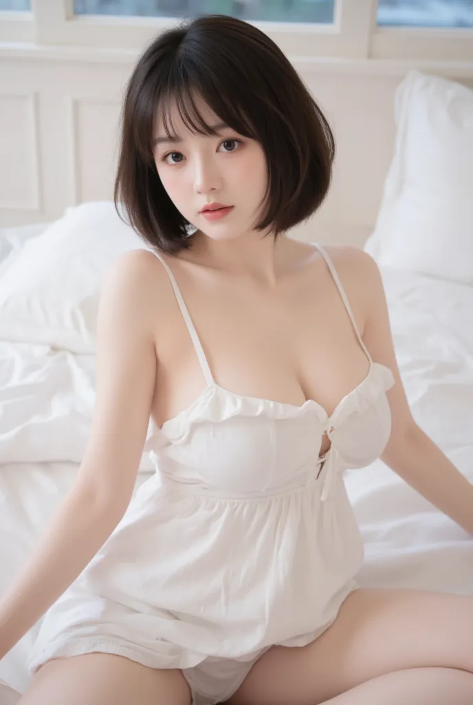 the cutest girl in the world,japanese,25years old,skirt lift,perfect face,ｄカップ,1girl upskirt1.4,5fingers,g-string1.5,bob cut,real,masterpiece,NSFW