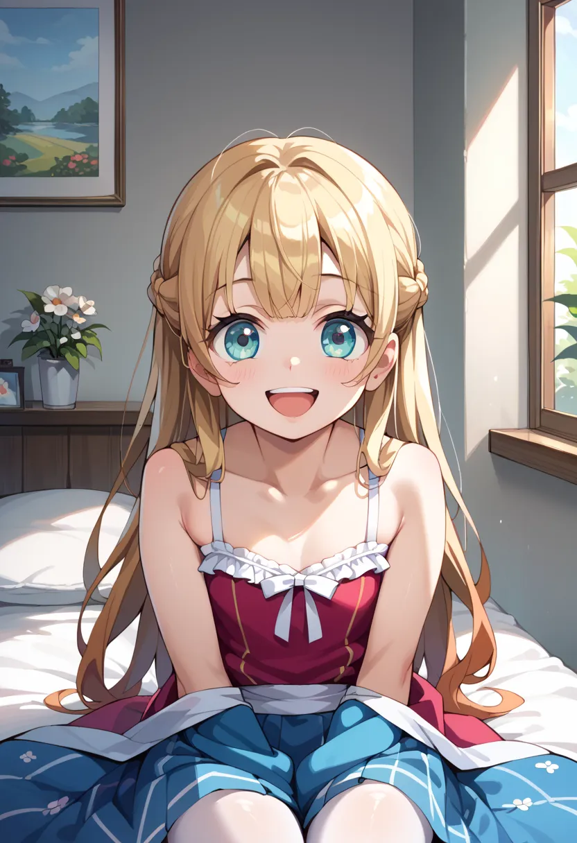 ((best quality)), ((masterpiece)), (please understand), perfect face, indoors, bedroom, viewers next to him,
one woman,   Gamemun Neko ,
open mouth, ecstatic expression, , smile,
 small boobs, flat chest, Young girls,  On,  ,  girls,
long hair, long hair,
...