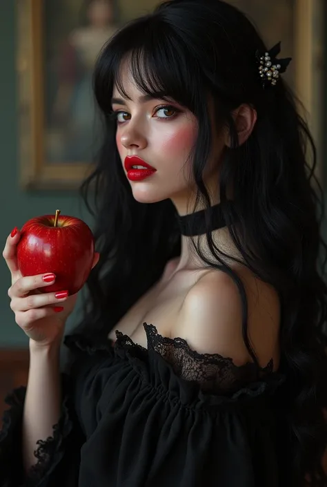 ((RAW photo),  absurd, ( absurd resolution)), masterpiece, boobs, (Extremely detailed 8k unit CG wallpaper), (best illustration), ( best shade ), realistic lighting, detailed and beautiful brightness, (( 21 years old)), girl, long black hair, Queen Black, ...