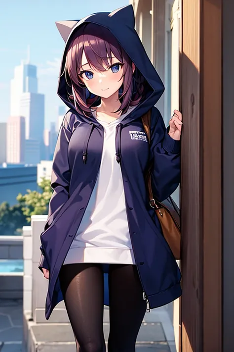 anime girl wearing a polar hoodie 