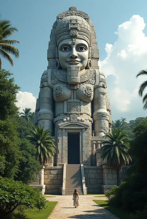 Create a monument based on this figure with the theme of Pre-Hispanic Mayan Civilizations