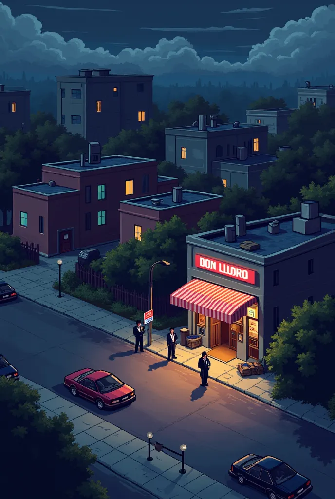 I'm doing a game called Don Gelato. The style of the game is pixel art, like Pokemon or Stardew Valley. And the aesthetic would be mafia-style, gta, la noire. It should combine the joyful and fun of a management game like Simcity or Stardew Valley, y lo  s...