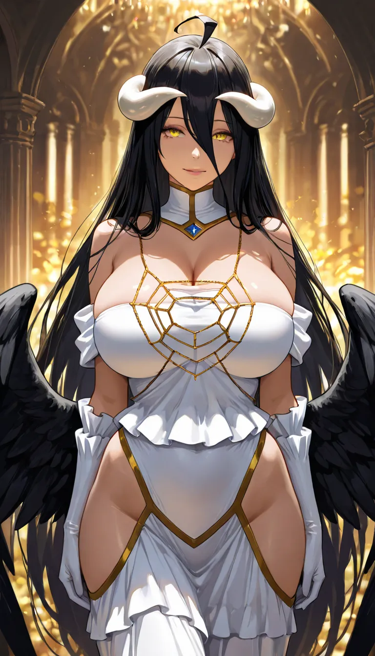 a (super realistic) Beautiful girl , Albedo from overlord, the best high quality, best quality,  illustration, cinematic lighting, ultra  details,  details face, sexy face, ( details eyes:1.05), (realistic eyes:1.05), best quality, hyper  details, beautifu...