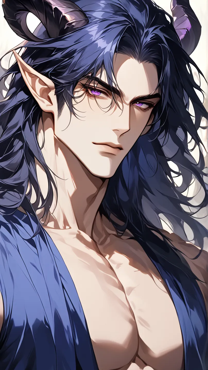 (score_9, score_8_up), long hair, masterpiece, best quality, 1 man  , perfect face , purple eye , handsome male , Alone, adult male , delicate line drawingimpasto, masterpiece, high resolution, Top quality, unique , 1 male , nice , male elf with dark blue ...