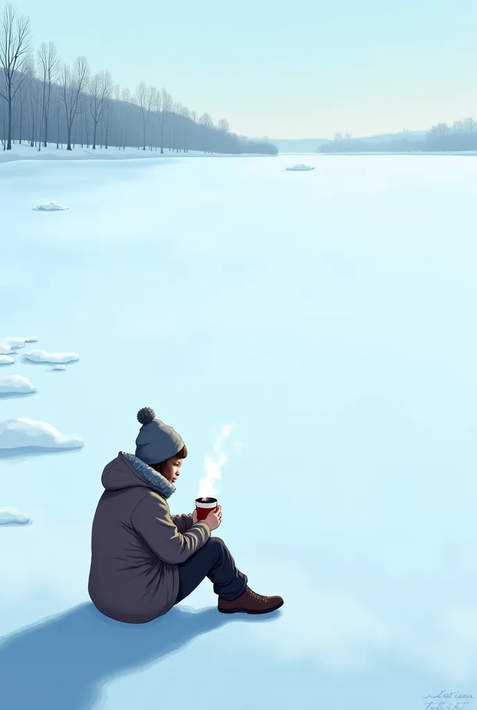 Sit on the ice and drink coffee 