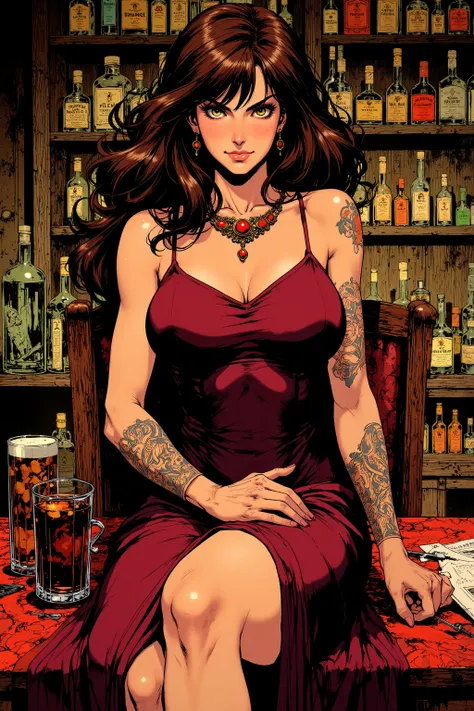 art by Mike Mignola, Zinria is the very incarnation of desire and danger. Her brown hair falls in loose waves, always smelling of vanilla and aged rum. Her golden eyes shine like liquid fire, capable of promising pleasure and destruction at the same intens...