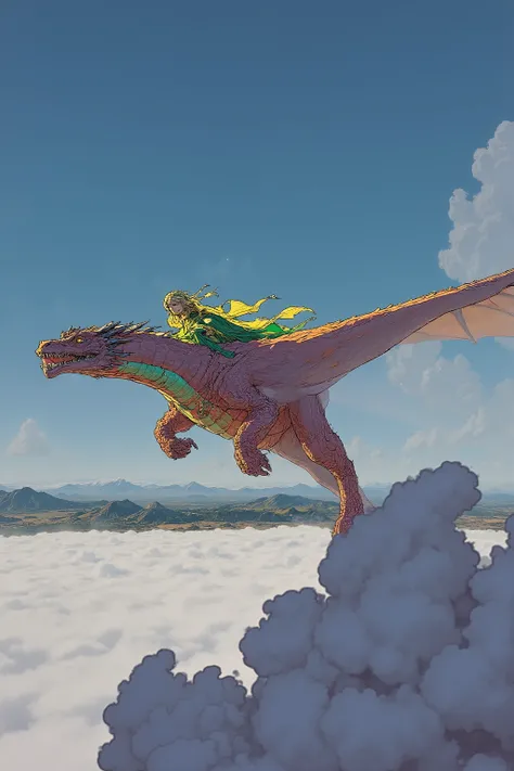 An elf riding on a dragon