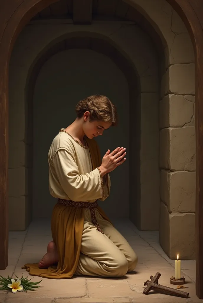 Young Saint Joseph praying 