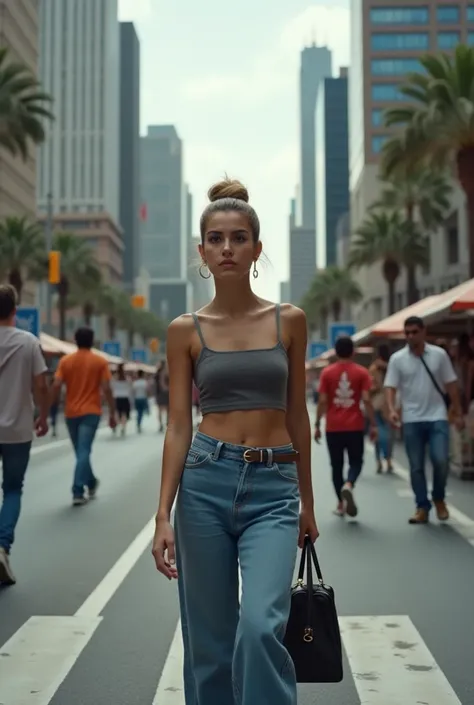 Now make a video of this woman walking on Avenida Paulista in São Paulo