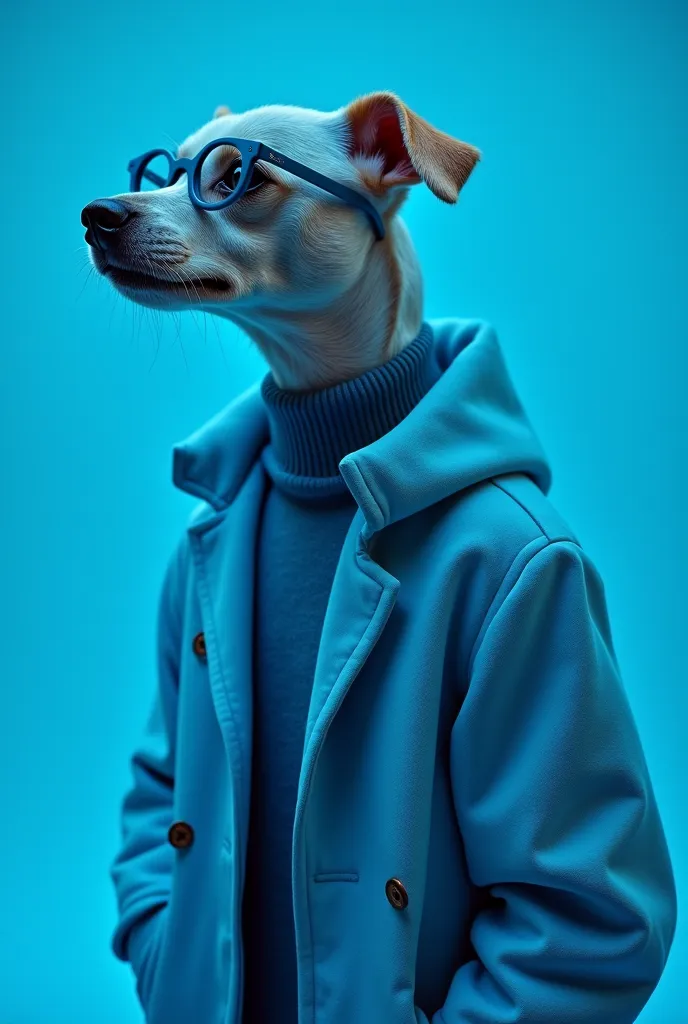 The best wallpaper for mobile phones,  award-winning wallpaper ,  portrait photograph, in the front view is a portrait of a cute dog in fashion from the space age of the mid-60s,  profile picture, taken with Canon EOS R5, establish a strong contrast that a...