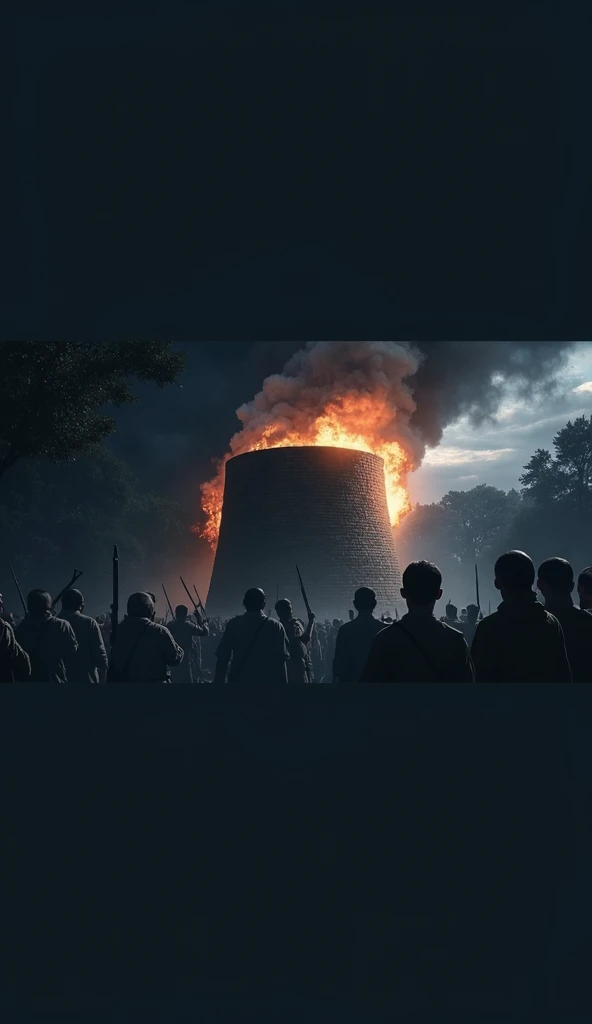 "A huge brick oven glows with intense flames and suffocating heat. Several soldiers, covering their faces in the heat, they are about to throw Sadrac, Meshach and Abednego . Young people have their hands tied but show an expression of peace and determinati...