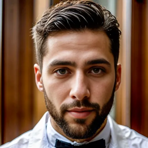 A Jewish man with a perfect face.,  elegant, short hair