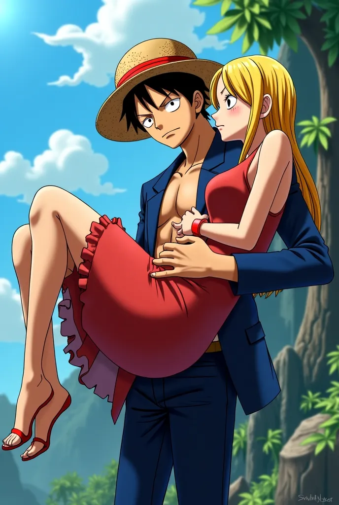 Anime sanji carrying a unconscious nami in arms anime onepice