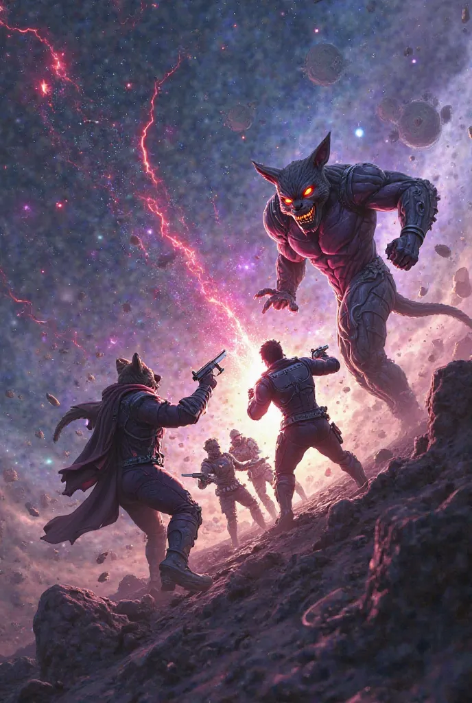 Rocket Guardians of the Galaxy fighting with Twitch from League of Legends